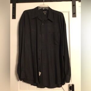 Reunion men’s black silk shirt